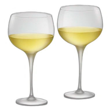 two glasses with white wine toasting sticker