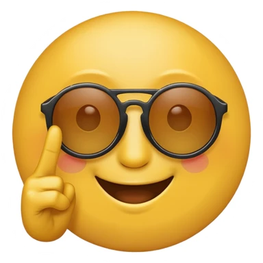 the yellow circle wearing sun glasses emoji holding up a peace sign sticker