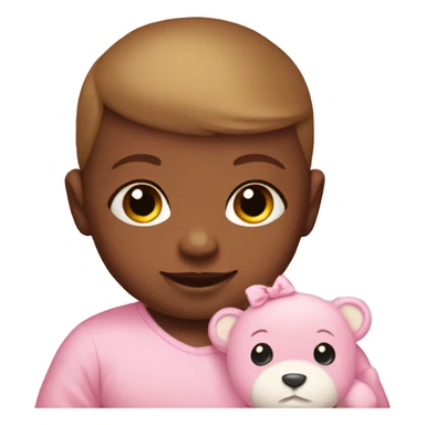 Baby with a pink teddy bear  sticker