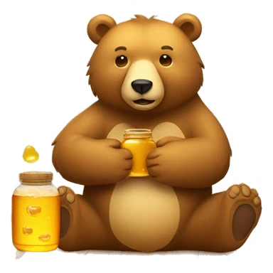 bear sitting with jar of honey  sticker