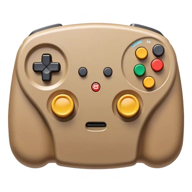 Clash of Clans aesthetic: Cinematic Playful Nintendo 64 Console Portrait Emoji, rendered in a 3D vector-style similar to standard emojis with minimal shading and bold, simplified shapes. A compact, distinct form with signature details, softly glowing with a nostalgic gaming charm. Simplified yet unmistakably iconic, highly detailed and consistent, glowing with a soft radiance and high shine. Stylized with a touch of retro gaming magic and a soft glowing outline, capturing the essence of a beloved gaming relic with a friendly, playful manner! sticker