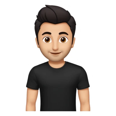 ipretty bratz emoji of ranbir kapoor wearing a black tee sticker