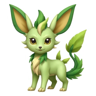 Kawaii cute cool feral Sprigatito-Leafeon-Scyther-Fakémon-hybrid (full body) sticker