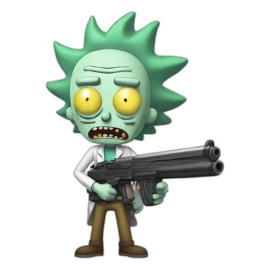 Rick and Morty with guns sticker