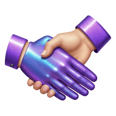 Glitter Purple and Cian handshake sticker