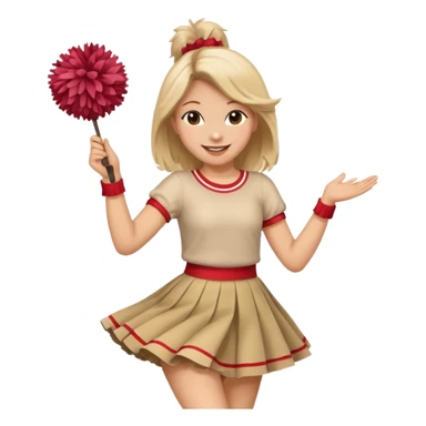 turtle girl dancing with skirt holding   pompom sticker