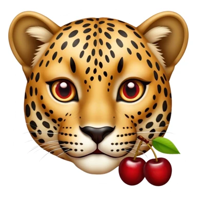 Leopardo con cerezas  sticker