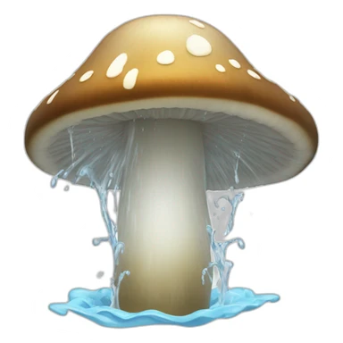 White water spurting from mushroom top sticker