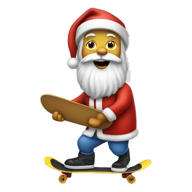 Santa riding skateboard  sticker