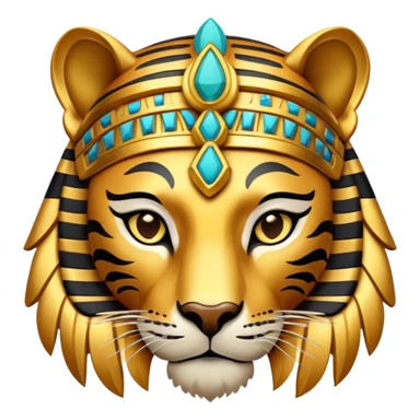 Ancient Egyptian tiger god with headdress sticker