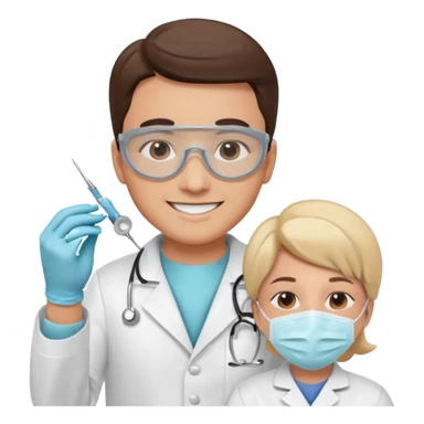 Dentist with patient sticker