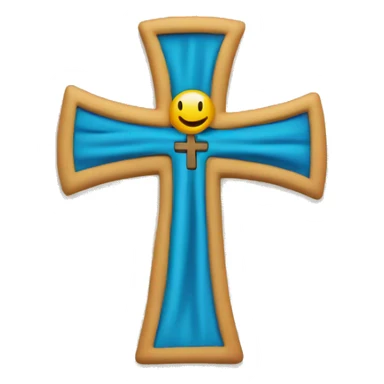 A cross with a cloth over the shoulders of the cross sticker