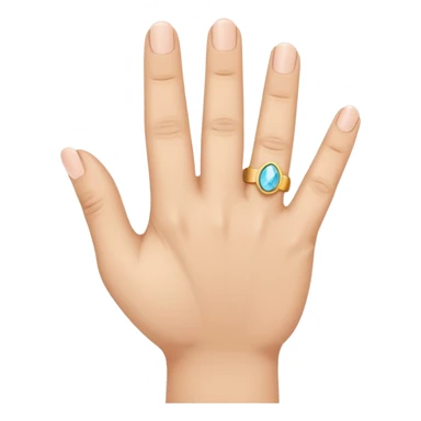 the ring finger, index finger, and middle finger facing up while the thumb and pinky finger are closed sticker