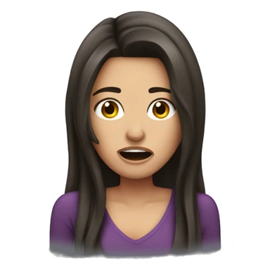 Beautiful Brunette Woman talking on her cellphone crying sticker