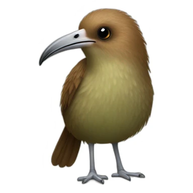 kiwi bird, cute little brown bird with a very long thin beak whole body sticker