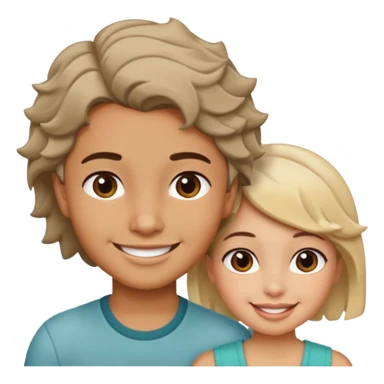 Chico morenito de cabello chico con chica blanquita de cabello corto y ondulado sticker