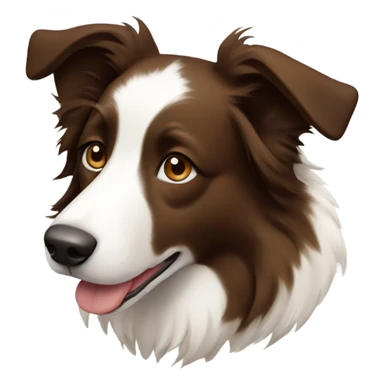 A brown and White border collie with falling ears sticker