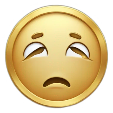 golden coin crying sticker