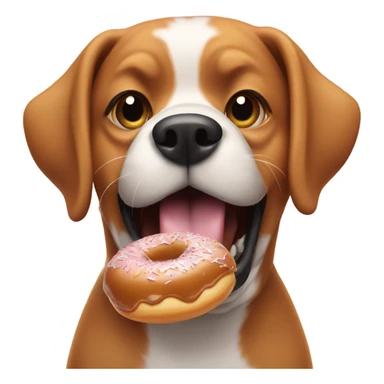 Dog eating doughnuts  sticker