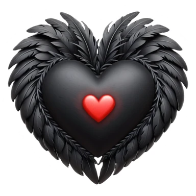 goth themed heart with black feathers sticker