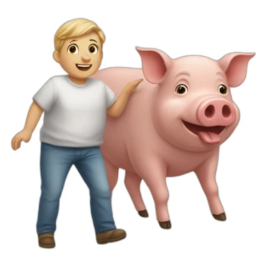 Cochon et humain sticker
