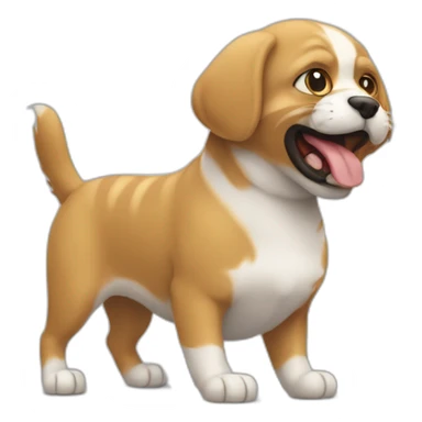 Un chat qui se bat contre un chien sticker