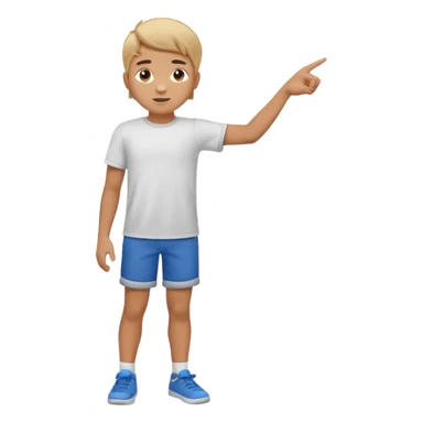 full body boy extending pointing to the side. sticker
