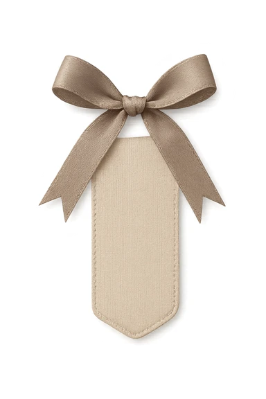 decorative ribbon or fabric pull folder tab, elegant and functional, delicate and stylish sticker