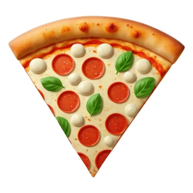 Italian cuisine HUMANLESS avatar in bright emoji-style illustration. Pizza slice or pasta, red green colors, simple shapes, flat design, cheerful and expressive. sticker