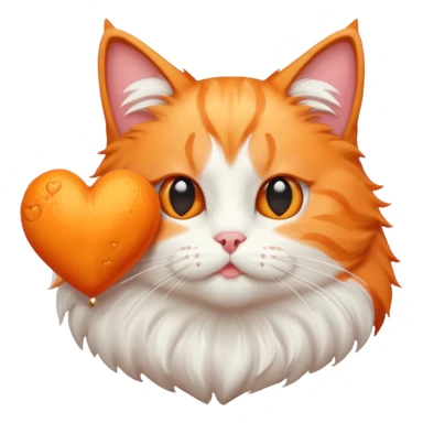 A cat blowing a heart sticker