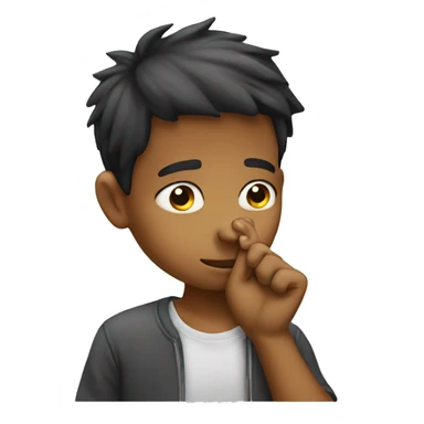 boy picking nose sticker