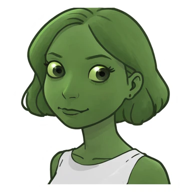 Girl with brown hair brown eyes make up white dress sticker