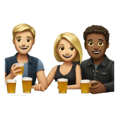 friends in pub having fun sticker