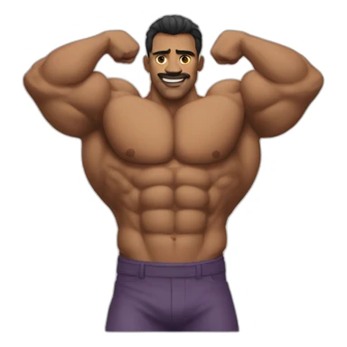 muscle hunk sticker