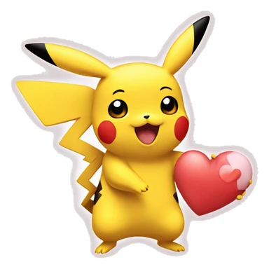 pikachu sending love sticker