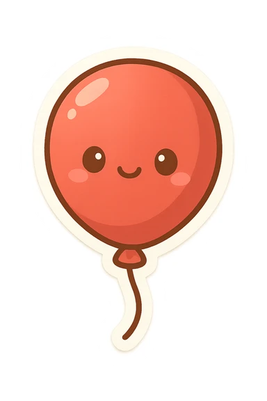 balloon, chibi stickers style sticker