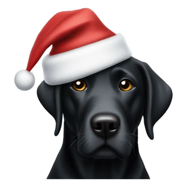 Black lab with Santa hat sticker