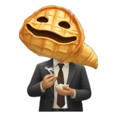 man with a taiyaki head smoking  sticker
