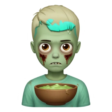 Garoto zumbi com camisa alternativa cabelo castanho quase tijelinha mas não tijelinha sticker