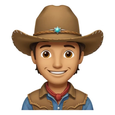 cowboy with really cool cowboy hat smiling sticker