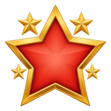 red 5 stars crest sticker