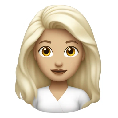 I want a emoji in apple design for hiring as woman and blond hair white color  sticker