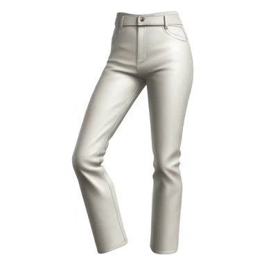 White High waisted straight leg leather pants isolated sticker