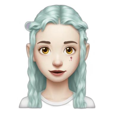 Grimes with milk on face, elon musk smirking sticker