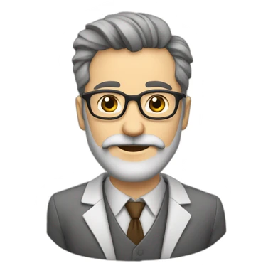 Profesor de barba corta y blanca sticker