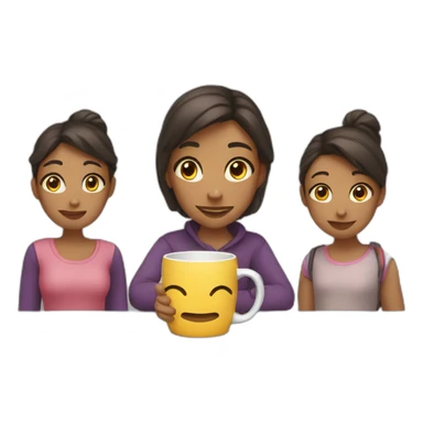2 girls and a mug sticker