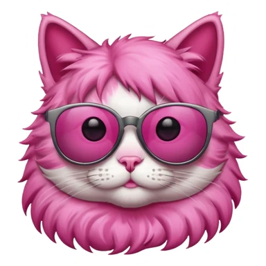 Cat with sunglasses and pink fur  sticker