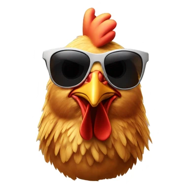 Chicken with sunglasses sticker