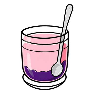 a spoon with white clear jelly sticker