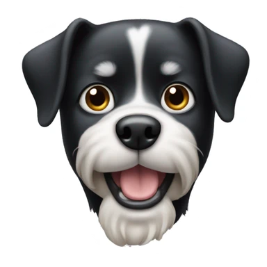 A black dog with one ear up and one ear down sticker